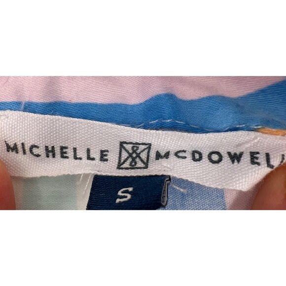 Michelle McDowell Colorful Geometric Print Button-Up Short Sleeve Shirt Small - Picture 3 of 7